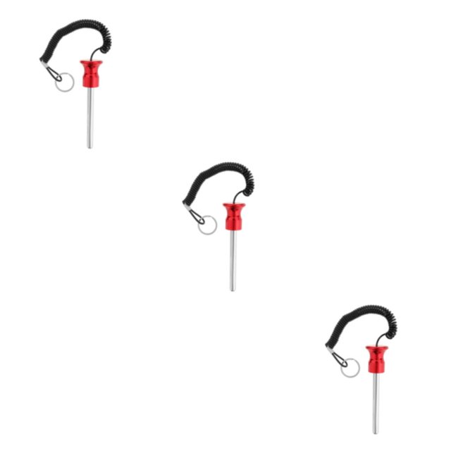 Dalazy Magnetic Weight Stack Pin with Pull Rope Replacement Parts Red 10x105mm 3Set