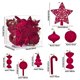 thumbnail image 2 of Juego de 24 bolas navideñas flocadas con formas irregulares y estrella para la punta del árbol. Adornos navideños para exteriores. Decoración navideña., 2 of 6