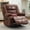 Brown PU, variant on Gaderth Rocker Recliner Chairs for Adults With Vibration Massage and Heating, Chenille Lazy Boy Single Sofa Seat, 360° Swivel Rocker Glider Recliner, Wide Manual Lazy Chair, Chenille Fabric Sofa Chai