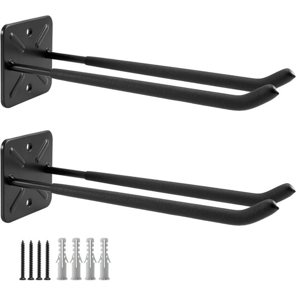 shiyou-Garage Hooks Heavy Duty Shed Organizer,Wall Mount Tool Organizer Hanger Rack Garage Storage Hooks for Rake, Broom,Power Tools, Ladders, Chairs - Length 32CM,Load: 80KG/Each Hook (2PACK)
