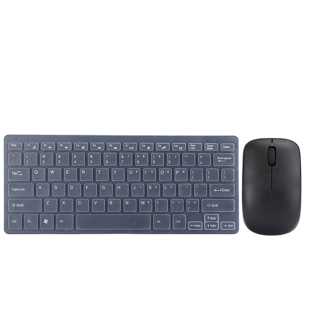 Juego de mouse y teclado inalámbrico 2.4G con protector de teclado Receptor USB para computadora portátil Juegos de oficina Plug and Play (Negro K‑03)