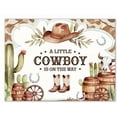 thumbnail image 4 of Cowboy Baby Shower Backdrop for Boys A Little Cowboy is On The Way Photography Background Brown Wild West Western Rodeo Country Baby Shower Birthday Party Decorations Banner Photo Booth Props, 4 of 5