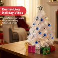 thumbnail image 2 of Árbol de Navidad PREXTEX Mini blanco de 58 cm con luces y adornos, 2 of 6