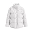 thumbnail image 5 of Staron Winter Jackets for Women Puffer Coat Corduroy High Neck Long Sleeve Button Down Casual Loose Warm Solid Outerwear, White XXL, 5 of 6