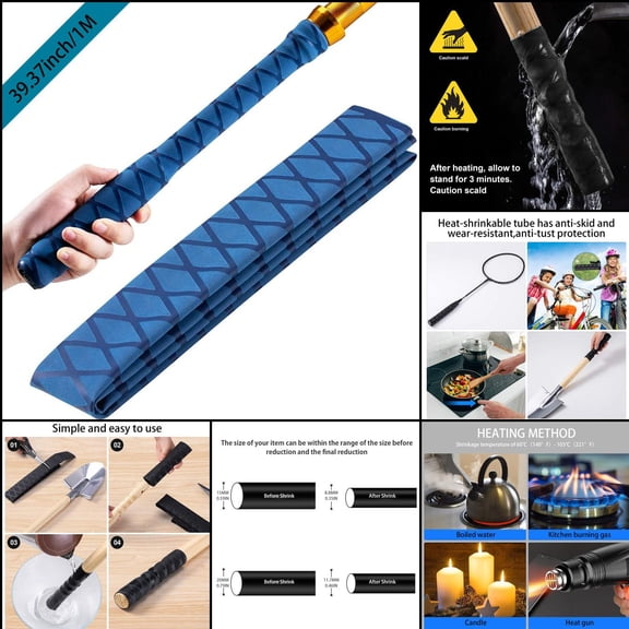 Durable Heat Shrink Tube for Fishing Rods, Bikes Racquets, Non,Slip Grip