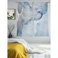 thumbnail image 2 of Sheer Curtains 72 inches Long 2 Panels Set Blue Abstract Marble Fluid Art Water Ripples Sheer Window Curtain Rod Pocket Voile Drapes for Living Room/Bedroom, Each 52" W x 72" L, 2 of 7