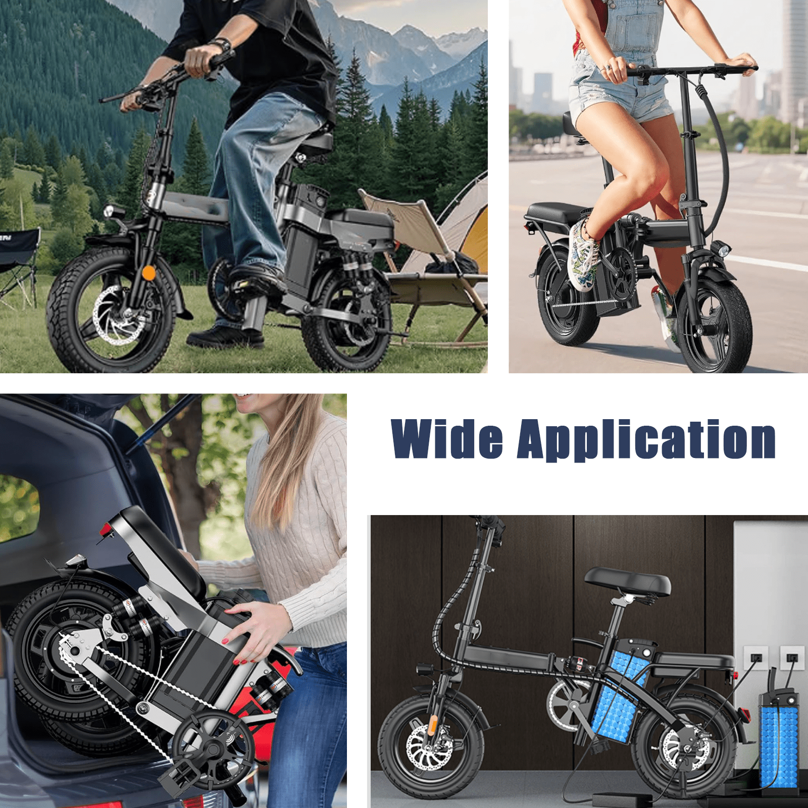 48V 20Ah Battery for Bike, with 30A BMS for 250W 350W 500W 700W 900W, No Bottom Connection Port