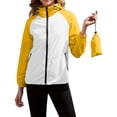 thumbnail image 3 of Waterproof Rain Jacket For Women Long-Sleeve Windproof Color-Block Casual Hooded Zip-Up Jacket Water-Repellent Outdoor Light Raincoats Windbreaker, 3 of 9