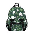 thumbnail image 3 of Green Cartoon Dinosaurs Leaves Pattern Cute School Backpack Bag for School with Padded Back and Adjustable Shoulder Straps 15.25"x11.5"x5.25", 3 of 5