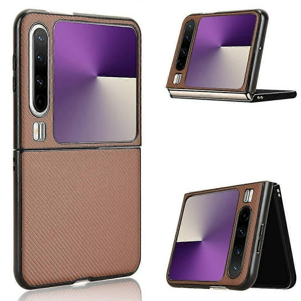 For Huawei Pura X Case Carbon Fiber Texture Shockproof PU + PC Phone Cover - Green