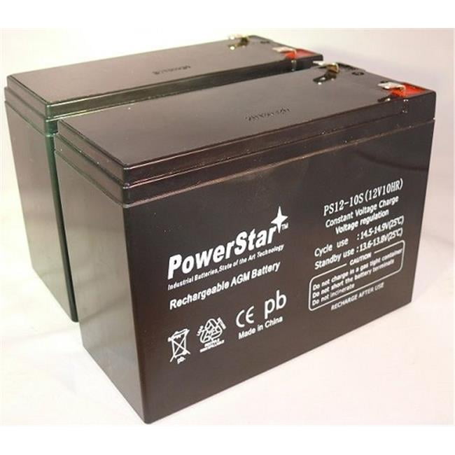 PowerStar PS12-10-2Pack 12V, 10Ah Currie eZip 400, E-400, E400 Scooter Battery
