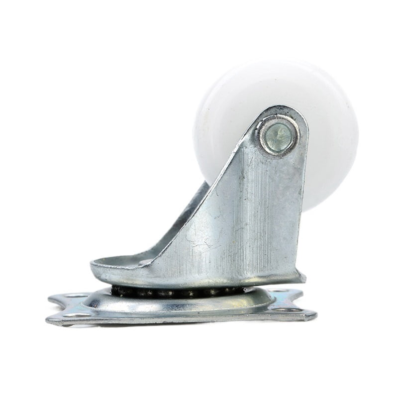 4pcs 10KG Universal Swivel Casters 1" Furniture Wheel Castor White PP Nylon Dual Roller Wheel For Platform Trolley Chair ,Wear-Resistant