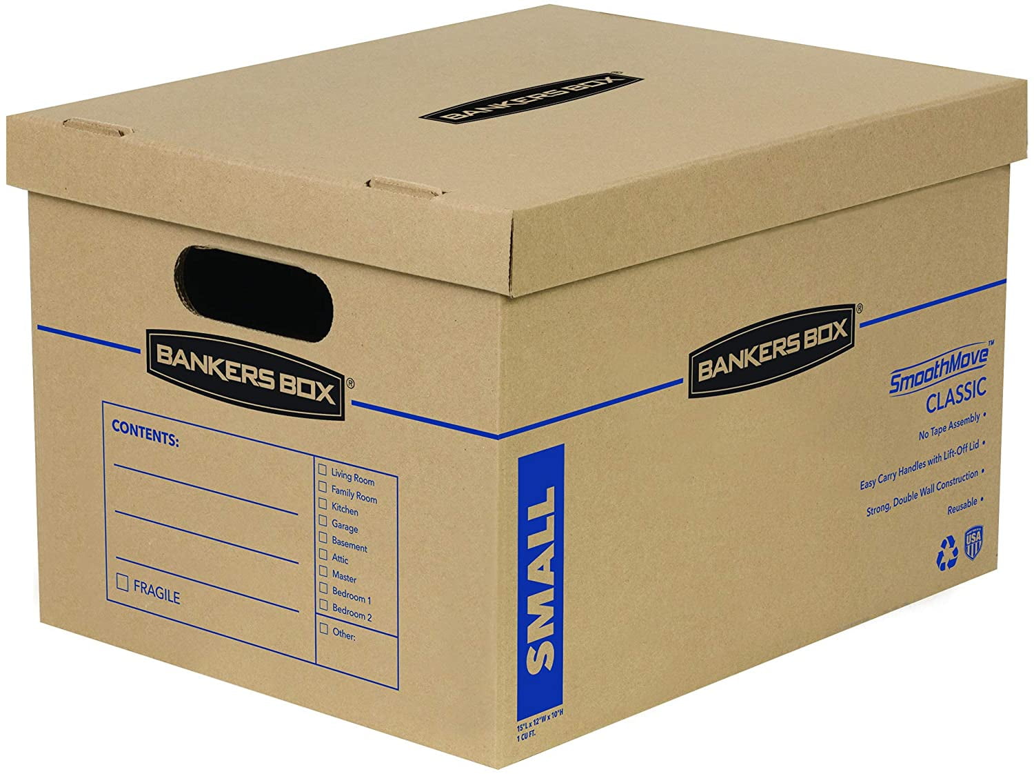 Bankers Box SmoothMove Classic Moving Boxes, TapeFree Assembly, Easy