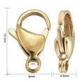 thumbnail image 2 of Ion Plating(IP) 304 Stainless Steel Lobster Claw Clasps Parrot Trigger Clasps Real 18k Gold Plated, 2 of 5