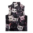 thumbnail image 2 of Psesaysky Polyester Kid Outerwear Vest with Pockets, Cute Cat Print Soft Kids Zip up Vest for Winter Fall, 2 of 9