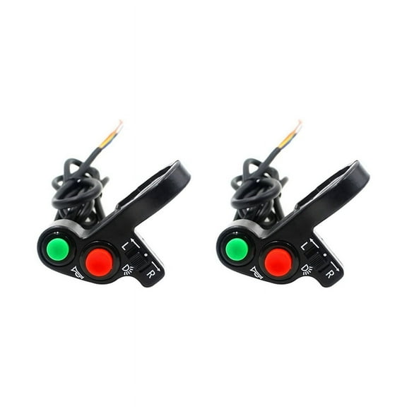 2X Motorcycle Handlebar Switch Electric Bike Scooter Horn Turn Signals On/Off Button Light Switch,2 x multi-function switch,black