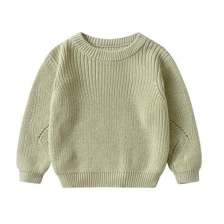

TDuzdltu Baby Girl Boy Oversized Knit Sweater Crewneck Pullover Sweatshirt Solid Warm Long Sleeve Tops Blouse GIft on Clearance