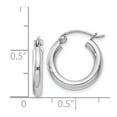 thumbnail image 3 of White Sterling Silver Earring Hoop Women'S 17 mm 15, 3 of 3