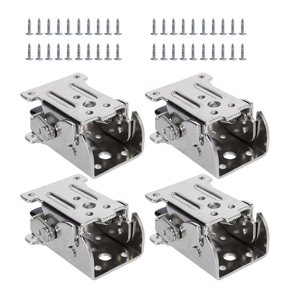 Phenofice 4Pcs Locking Hinge Steel Silver for Folding Table Leg Brackets Heavy Duty Design