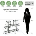 thumbnail image 3 of Metal Plant Stand, 4 Tiers Multifunctional Plant Stands for Indoor Plants, Decorative Black Steel Plant Shelf for Indoor Patio Garden Balcony and Yard (4 tiers 12 pots), 3 of 4