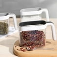 thumbnail image 3 of Juego de almacenamiento de especias de pared con rejilla múltiple, caja de condimentos negra de 3 contenedores con 3 cucharas para organizar la cocina, 3 of 5