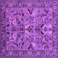 thumbnail image 1 of Ahgly Company Indoor Square Oriental Purple Traditional Area Rugs, 6' Square, 1 of 4