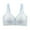 #0303-Blue, variant on Women's Wireless T-Shirt Bra Front-Close Plaid Pattern Thin Cups Comfortable Breathable Gathered Adjustable Everyday Bra for Women
