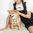 thumbnail image 2 of KLL Corn Sunflowers Dog Bandanas,Triangle Reversible Pet Scarf for Small Medium Large and Extra Large Dogs-Large, 2 of 4