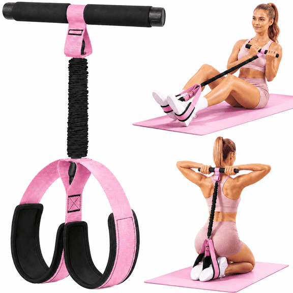 Pedal Resistance Band with Handles, Upgraded Thickened Latex Tubes, Soft Foam Fabric Foot Pedal, Durable Elastic Bands for Exercise, Home Workout Equipment for Women, Full Body Exercise Equipment for