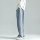 thumbnail image 4 of Pantalones vaqueros de contraste para hombre, Jeans versátiles rectos, sueltos e informales, cintura elástica, bolsillo con cordón, tendencia de moda de calle alta, primavera y otoño, 4 of 5