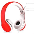 thumbnail image 1 of LilGadgets Connect+ Wired Kids Headphones for School with Microphone, Volume Limiting & Noise Cancelling On-Ear Headset with Cord, SharePort Technology & SoftTouch Padding, Red, 1 of 5