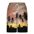 thumbnail image 5 of Shorts for Men Plus Size Hawaii Printed Drawstring Elastic Waisted Loose Comfy Shorts with Pokcet Brown 3XL, 5 of 6