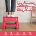 thumbnail image 2 of Lexi Home 9" Plastic Step Stool with Handle for Kids - Red, 2 of 6