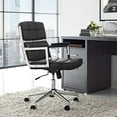 thumbnail image 3 of Modway Portray Highback Upholstered Vinyl Office Chair in Black, 3 of 5