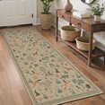 thumbnail image 2 of Alfombra Pasillera BESBLEE 76x183 cm Antideslizante con Diseño Floral y Animal Taupe, 2 of 8