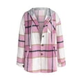 thumbnail image 5 of HAPIMO Shacket Jackets for Women Womens Lapel Bust Pocket Outwear Casual Comfy Plaid Print Button Down Jacket Girls Fall Fashion Tops Long Sleeve Pink XL, 5 of 5