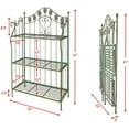 thumbnail image 3 of Unbranded Baker's Rack Scrolling Heart & Peacock Tail Motif Outdoor Pre-Assembled Folding Metal 3-Shelf, 3 of 9