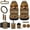 Aztec Highland Cow, variant on 12pcs Leopard Print Front Car Seat Cover Set Aztec Ethnic Steering Wheel Cover Seatbelt Pad Armrest Pad Coasters Garbage Can Rear View Mirror Cover Keychain Air Vent Bag Universal Fit