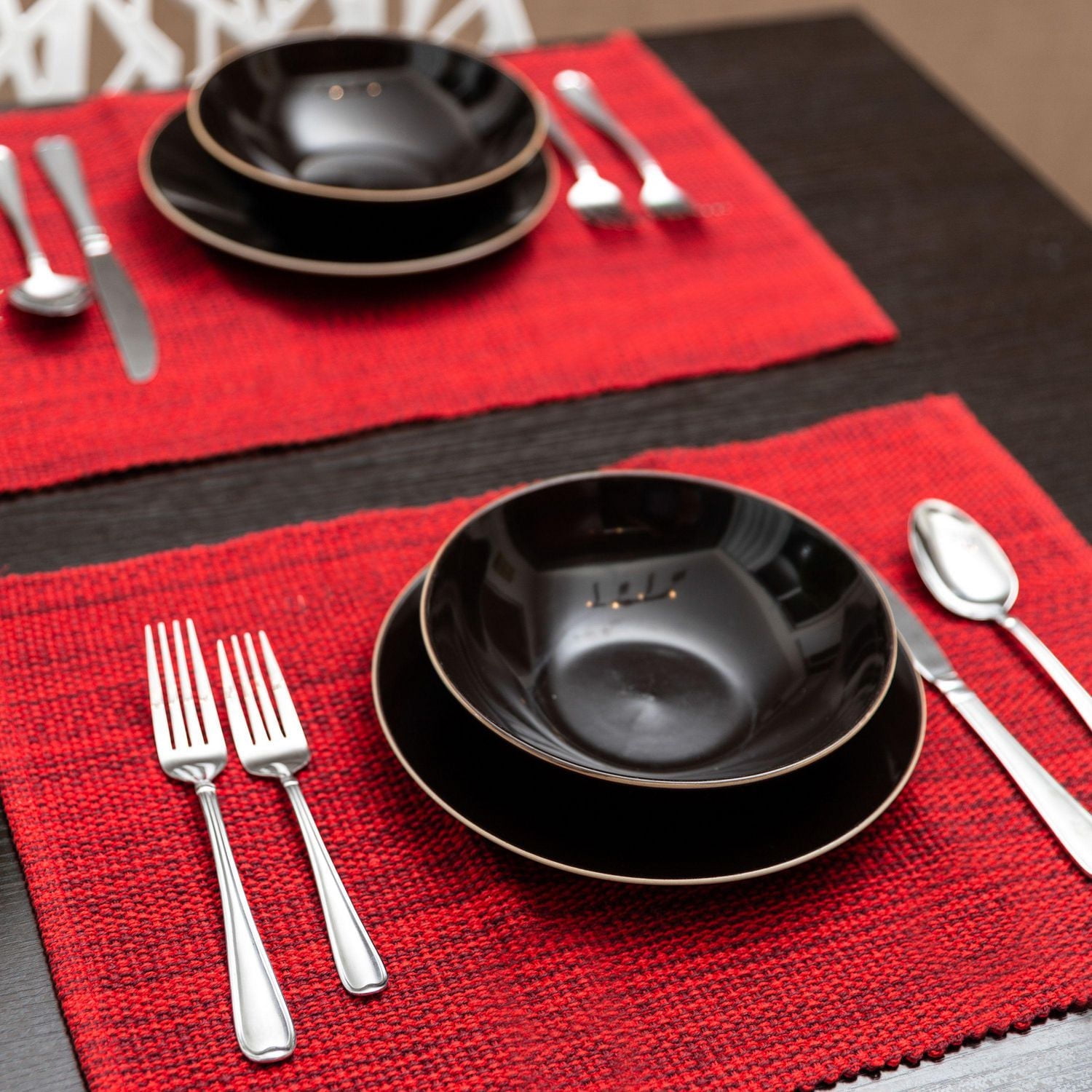 Fabstyles Casual Classic Cotton Placemats Set of 4 Machine Washable Heavyweight Table Mats Perfect for The Kitchen and Dining Table or Outdoor Tables