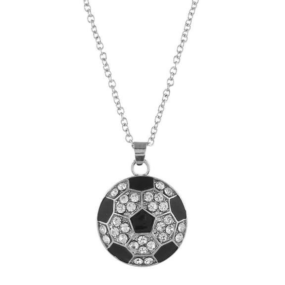 Exquisite Diamond Basketball Pendant Necklaces for Women Men Silver Plated Rhinestone Ball Charm Necklace Fashion Choker Jewelry Gift
