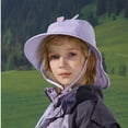 thumbnail image 2 of WUXIAN Boys Girls Sun Hats Upf 50+ Protection Hat Wide Brim Beach Hats With Adjustable Chin Strap Cap,Purple,One Size, 2 of 6