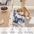 thumbnail image 3 of Modern Abstract Marble Print Runner Rug 2' x 8'– Soft, Washable, Non-Slip & Non-Shedding(Navy Blue), 3 of 8