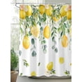 thumbnail image 2 of Tropical Shower Curtain, Lemon Leaf Fruit Bathroom Decor Curtains Set with Hooks, Yellow Green White Waterproof Fabric Home Accessories， Stall 48 X 72 Inch, 2 of 6