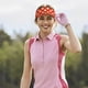 thumbnail image 4 of Balery Orange And White Polka Dot1 Gorra deportiva con visera ajustable para mujer y hombre (talla única), 4 of 7