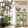 thumbnail image 4 of Soporte alto para estantes para interiores y exteriores, para múltiples plantas, 10 niveles, 11 macetas de madera, soporte para plantas, para habitación, esquina, balcón, jardín, patio, café, 4 of 6