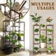 thumbnail image 4 of Soporte alto para estantes para interiores y exteriores, para múltiples plantas, 10 niveles, 11 macetas de madera, soporte para plantas, para habitación, esquina, balcón, jardín, patio, café, 4 of 6