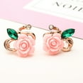 thumbnail image 7 of Opolski Fashion Women Rose Flower Rhinestone Ear Stud Clip Earrings Jewelry Xmas Gift, 7 of 7