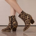thumbnail image 4 of NECHOLOGY Botas Mujer Adulto Femenino Zapatos Botines mujer Color sólido simple Decoración de metal Bloqueo de color Cómodo Tacón grueso Media Punta estrecha Botas de tamaño Botines Botas (Coffee, 9), 4 of 7