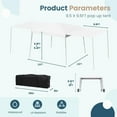thumbnail image 2 of Erommy 10'x10'  Pop up Canopy Tent with 2 Convertible Sidewalls, Easy up Canopy for Beach,Camping,White, 2 of 7