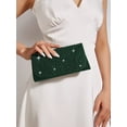 thumbnail image 2 of RUMANLAND Women's Emerald Green Rhinestone Pleated Evening Clutch Purse Elegant Formal Handbag for Wedding Party Prom, 2 of 7